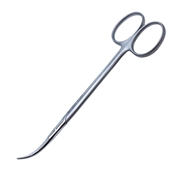 Foman Lower Lateral Scissor With Strong Curved Blade, Measures 29mm Blade Length From Mid Screw To Tip Overall Length 5" (127mm) With Precision Two Tone Finish 